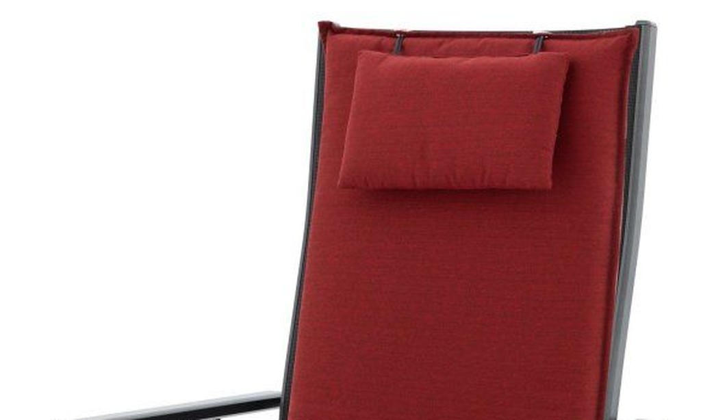Vysoký zahradní polstr Elegant 2428 s podhlavníkem na zahradním křesle, kolekce Doppler