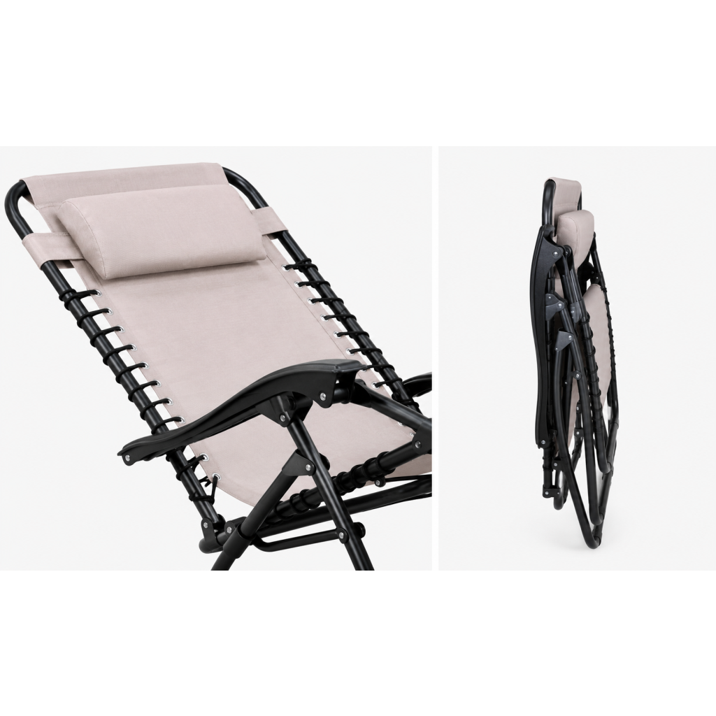 Detail polohovací konstrukce a béžové rychleschnoucí tkaniny křesla RELAX Derby